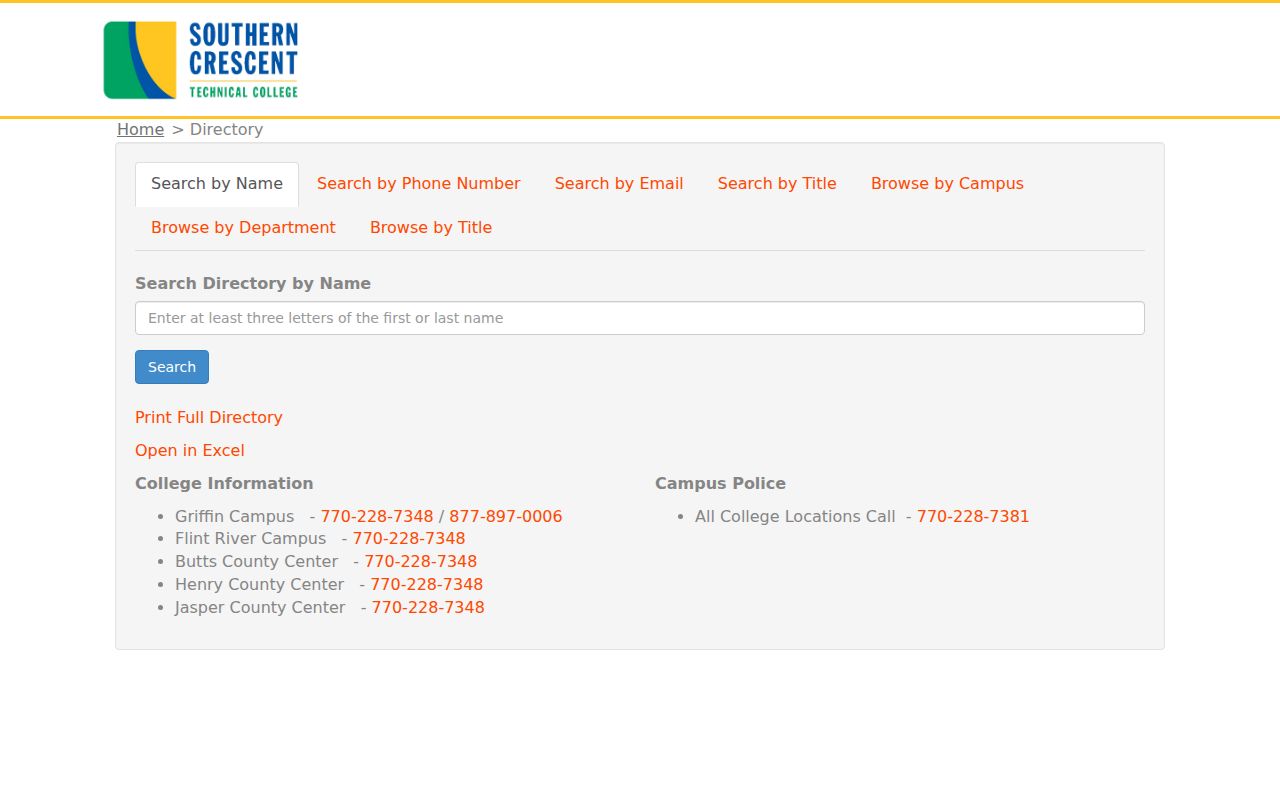 Griffin people directories Southern Crescent Technical College search