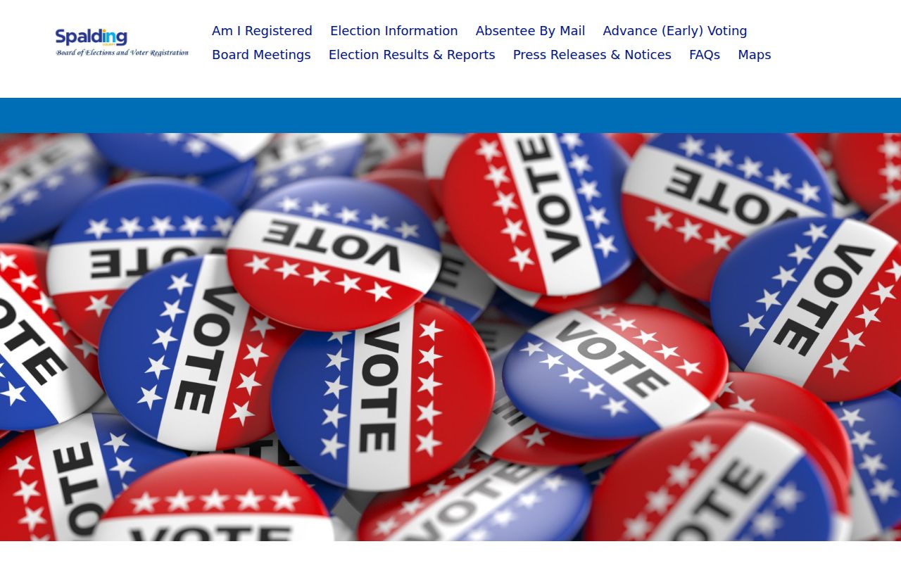 Spalding elections office channel for Griffin voter registration records